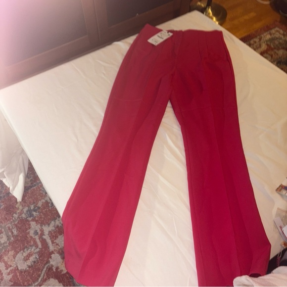 Zara Woman trousers Pants Straight Leg sizeM High waist Pink Fuchsia 7990/483 - Picture 4 of 12